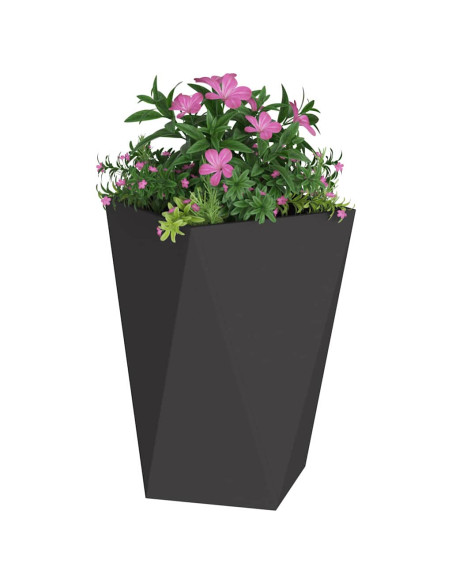 Fioriera 2 pcs Nero 50 x 50 x 75 cm Acciaio