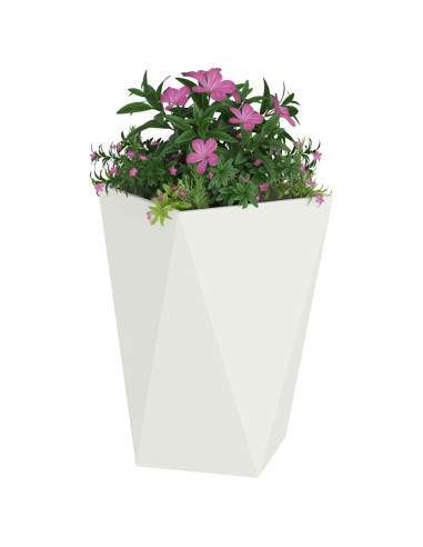 Fioriera 2 pcs Bianco 50 x 50 x 75 cm Acciaio