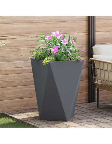 Fioriera 2 pcs Antracite 50 x 50 x 75 cm Acciaio