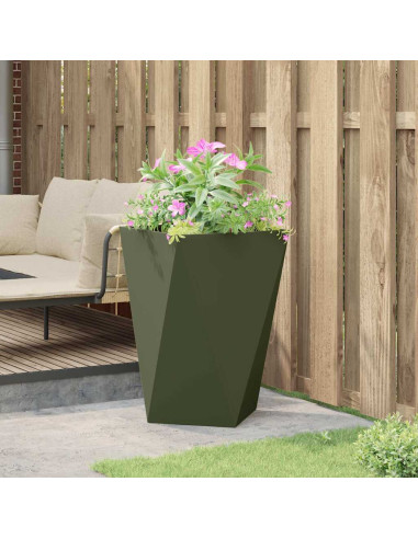 Fioriera Verde oliva 50 x 50 x 75 cm Acciaio