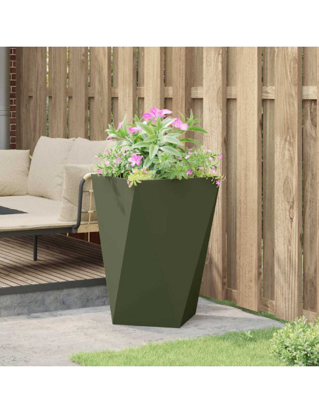 Fioriera Verde oliva 50 x 50 x 75 cm Acciaio