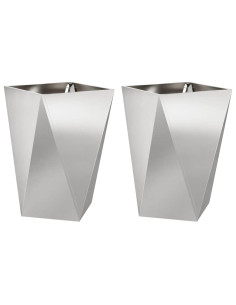 Fioriera 2 pcs Argento 50 x 50 x 75 cm Acciaio inossidabile 2