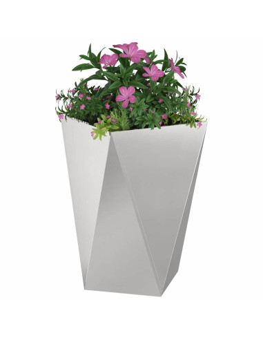 Fioriera 2 pcs Argento 50 x 50 x 75 cm Acciaio inossidabile