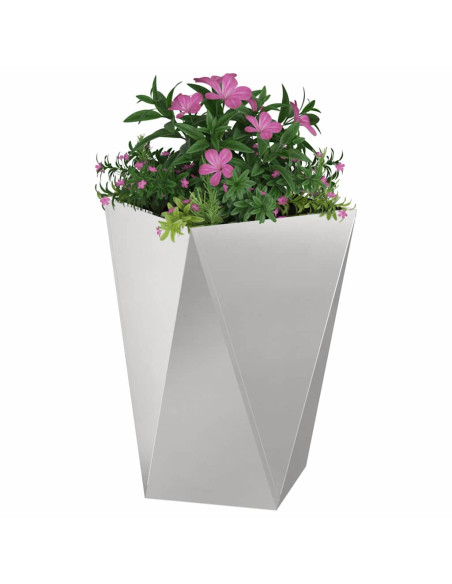 Fioriera 2 pcs Argento 50 x 50 x 75 cm Acciaio inossidabile