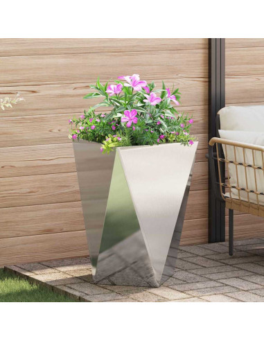 Fioriera 2 pcs Argento 50 x 50 x 75 cm Acciaio inossidabile