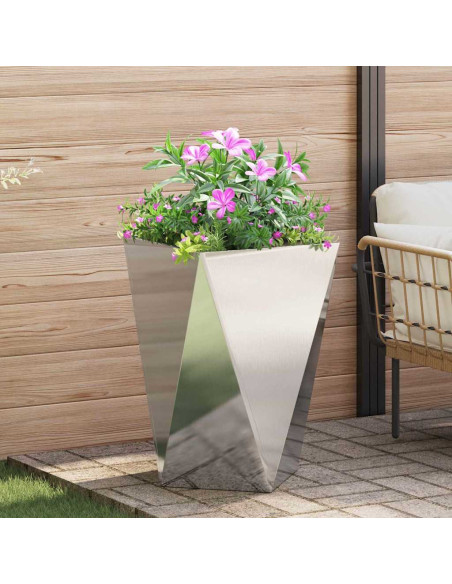 Fioriera 2 pcs Argento 50 x 50 x 75 cm Acciaio inossidabile