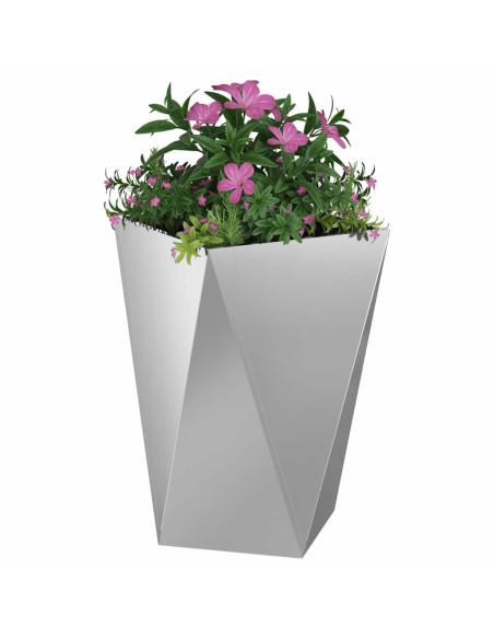 Fioriera 2 pcs Argento 50 x 50 x 75 cm Acciaio zincato