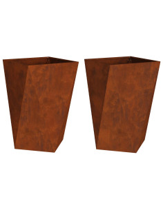 Fioriera 2 pcs Ruggine 50 x 50 x 75 cm 2