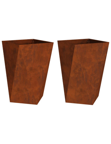Fioriera 2 pcs Ruggine 50 x 50 x 75 cm