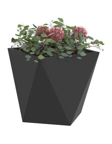 Fioriera 2 pcs Nero 30 x 30 x 30 cm Acciaio