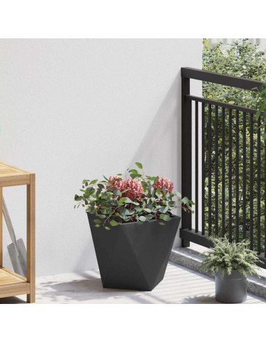 Fioriera 2 pcs Nero 30 x 30 x 30 cm Acciaio