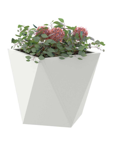 Fioriera 2 pcs Bianco 30 x 30 x 30 cm Acciaio