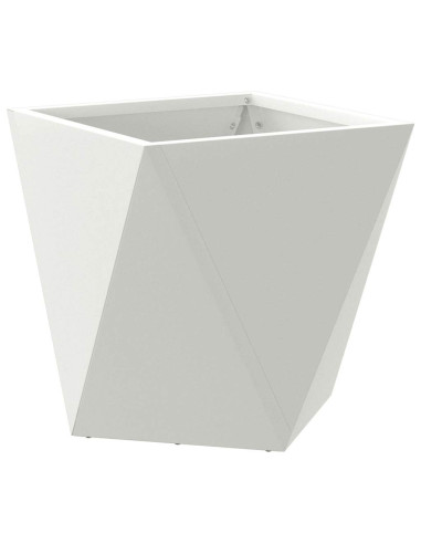 Fioriera 2 pcs Bianco 30 x 30 x 30 cm Acciaio