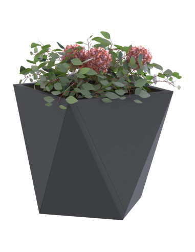 Fioriera 2 pcs Antracite 30 x 30 x 30 cm Acciaio