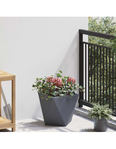 Fioriera 2 pcs Antracite 30 x 30 x 30 cm Acciaio