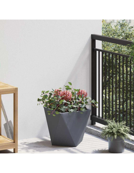 Fioriera 2 pcs Antracite 30 x 30 x 30 cm Acciaio