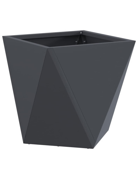 Fioriera 2 pcs Antracite 30 x 30 x 30 cm Acciaio