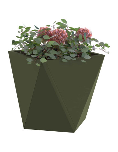 Fioriera Verde oliva 30 x 30 x 30 cm Acciaio