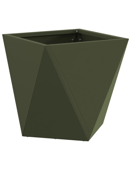 Fioriera 2 pcs Verde oliva 30 x 30 x 30 cm Acciaio