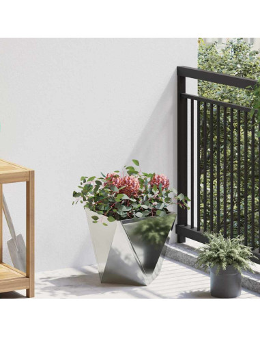 Fioriera 2 pcs Argento 30 x 30 x 30 cm Acciaio zincato