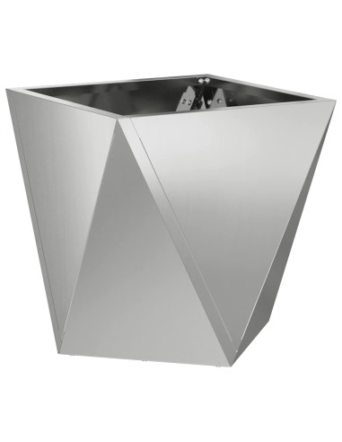 Fioriera 2 pcs Argento 30 x 30 x 30 cm Acciaio zincato