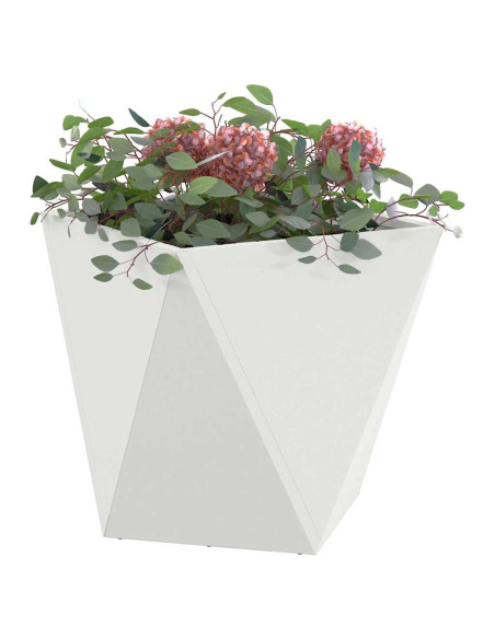 Fioriera Bianco 40 x 40 x 40 cm Acciaio