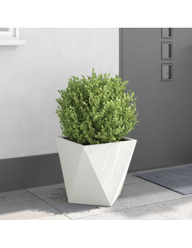 Fioriera 2 pcs Bianco 40 x 40 x 40 cm Acciaio