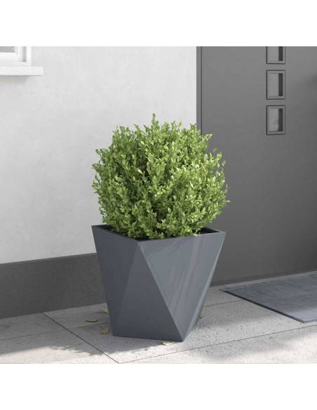 Fioriera 2 pcs Antracite 40 x 40 x 40 cm Acciaio