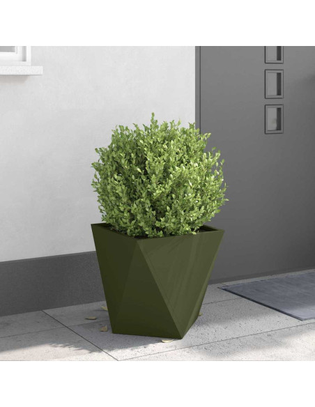 Fioriera Verde oliva 40 x 40 x 40 cm Acciaio