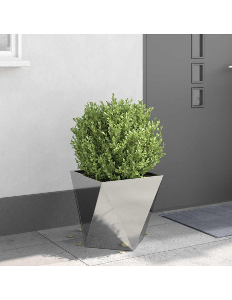 Fioriera 2 pcs Argento 40 x 40 x 40 cm Acciaio inossidabile