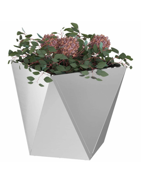 Fioriera 2 pcs Argento 40 x 40 x 40 cm Acciaio zincato