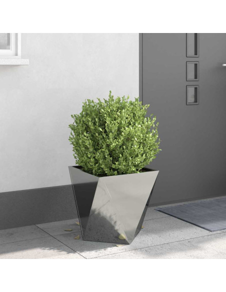 Fioriera 2 pcs Argento 40 x 40 x 40 cm Acciaio zincato