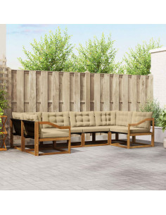 Set di divani con cuscino 6 pcs Naturale e Beige