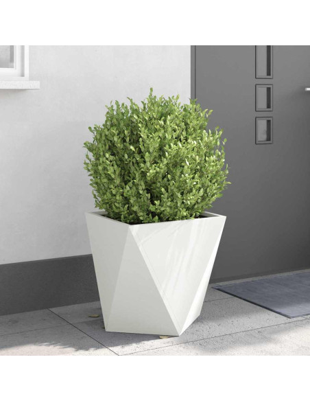 Fioriera Bianco 50 x 50 x 50 cm Acciaio