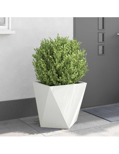 Fioriera 2 pcs Bianco 50 x 50 x 50 cm Acciaio