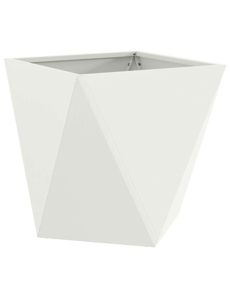 Fioriera 2 pcs Bianco 50 x 50 x 50 cm Acciaio