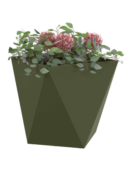 Fioriera Verde oliva 50 x 50 x 50 cm Acciaio
