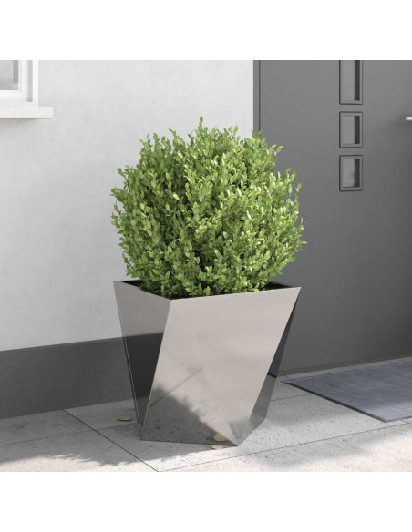 Fioriera 2 pcs Argento 50 x 50 x 50 cm Acciaio inossidabile