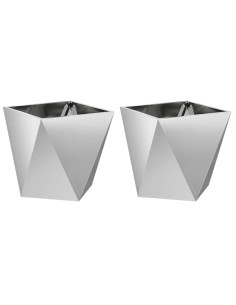 Fioriera 2 pcs Argento 50 x 50 x 50 cm Acciaio zincato 2