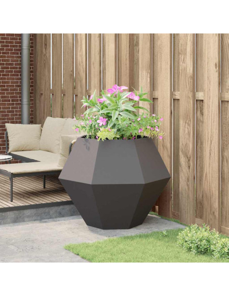 Fioriera Nero 100 x 100 x 80 cm Acciaio