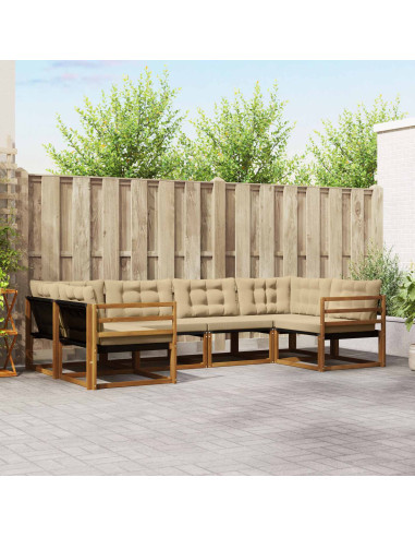 Set di divani con cuscino 6 pcs Naturale e Beige
