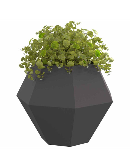 Fioriera 2 pcs Nero 100 x 100 x 80 cm Acciaio