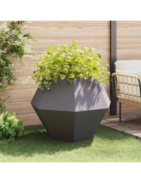 Fioriera 2 pcs Nero 100 x 100 x 80 cm Acciaio