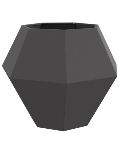 Fioriera 2 pcs Nero 100 x 100 x 80 cm Acciaio