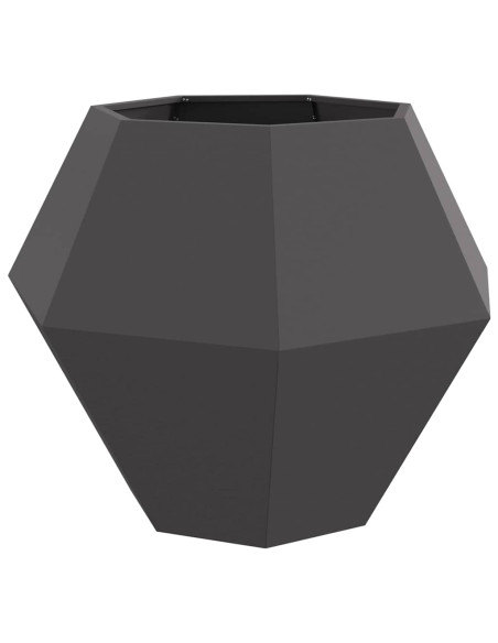 Fioriera 2 pcs Nero 100 x 100 x 80 cm Acciaio