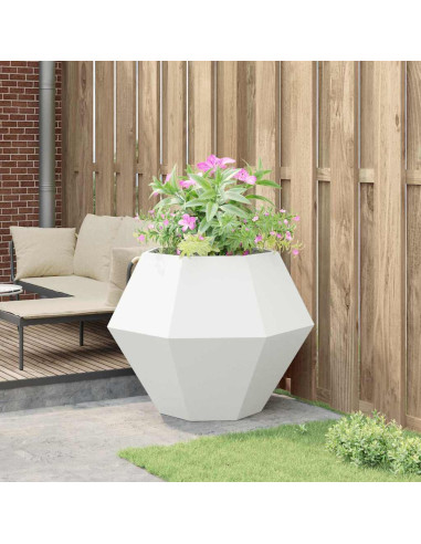 Fioriera Bianco 100 x 100 x 80 cm Acciaio