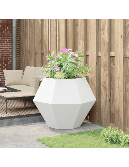 Fioriera Bianco 100 x 100 x 80 cm Acciaio