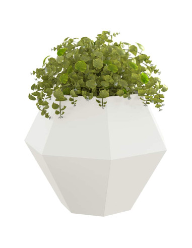 Fioriera 2 pcs Bianco 100 x 100 x 80 cm Acciaio