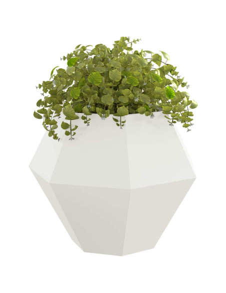 Fioriera 2 pcs Bianco 100 x 100 x 80 cm Acciaio