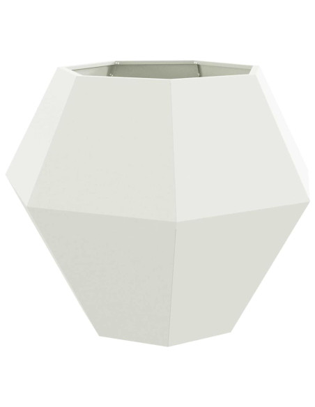 Fioriera 2 pcs Bianco 100 x 100 x 80 cm Acciaio